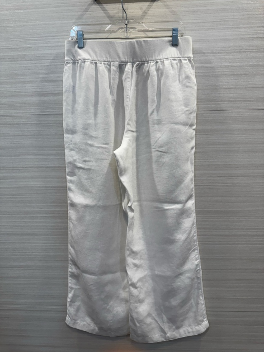 Lands' End Linen Wide Leg Elastic Waist Pants White Pockets size 12P - Picture 4 of 9